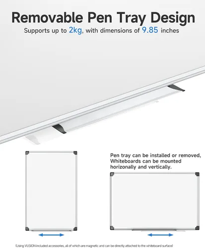 Vista 5 de Pizarra blanca magnética para colgar de 18 x 12 pulgadas para pared, pequeña pizarra de borrado en seco para niños, cocina, oficina, incluye 1