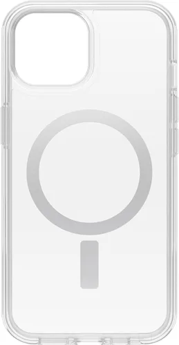 Vista 10 de OtterBox Funda para iPhone 16e, 15, 14 y 13 de la serie Symmetry, color negro, se ajusta a MagSafe, ultra suave, bordes elevados para proteger