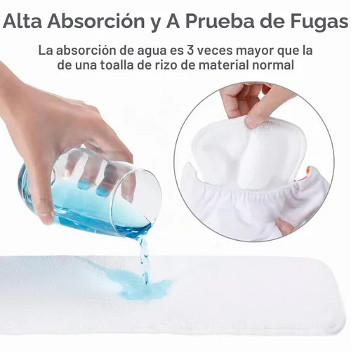 Vista 4 de Reginary - Paquete de 24 insertos de pañales de tela, forros de microfibra