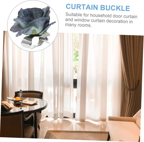 Vista 8 de ARTIBETTER 4 alzapaños modernos y simples para cortina, diseño de flores, hebillas de cortina para decoración del hogar, diseño floral