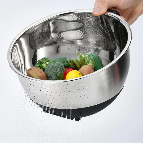 Vista 4 de Coladores y coladores de cocina de acero inoxidable con rallador de queso