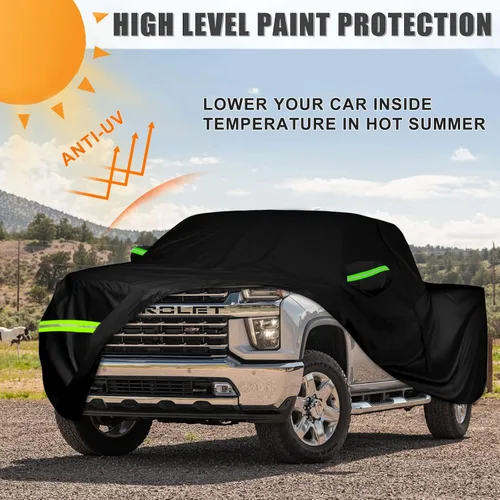 Vista 3 de Cubierta impermeable para auto compatible con Chevrolet Silverado/GMC Sierra 1500/2500/3500 Crew Cab de 6.6 pies de largo 2014-2025, cubierta