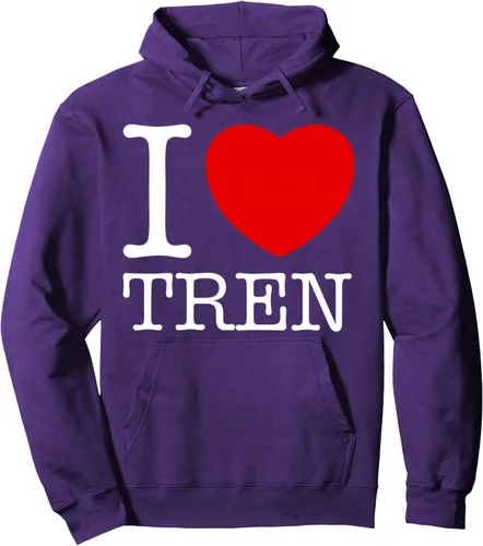 Vista 12 de Sudadera con capucha "I Love Tren Vintage I Heart Tren, Negro, S