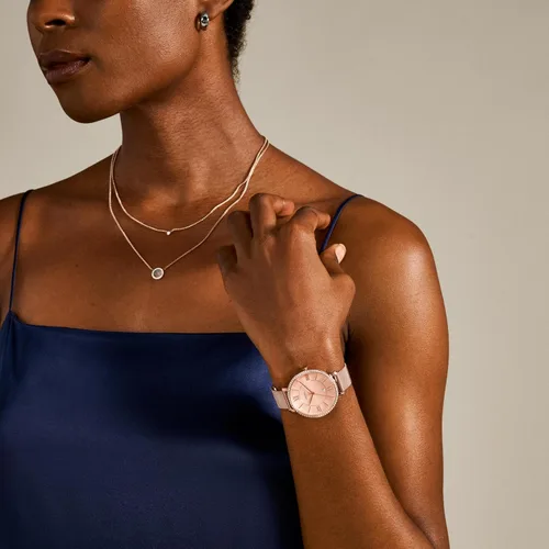 Vista 5 de Fossil Jacqueline Reloj de cuarzo de acero inoxidable de tres manecillas para mujer, Talla única