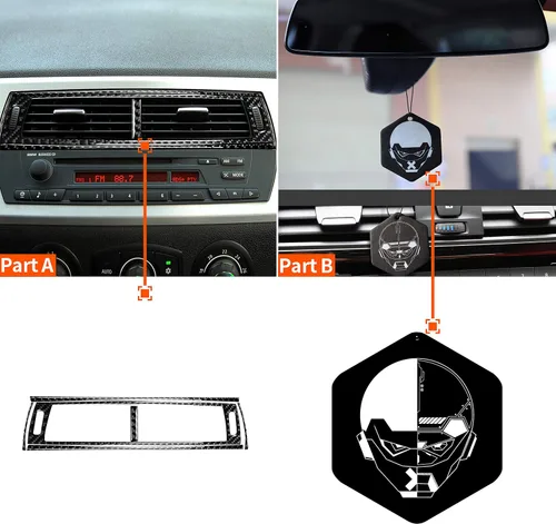 Vista 7 de RRX Para BMW Z4 E85 E86 2003 2004 2005 2006 2007 2008 Centro de automóvil Aire acondicionado Salida Cubiertas de salida de ventilación de techo Air