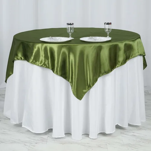 Vista 54 de Efavormart Paquete de 5 Sobremanteles Cuadrados de Satén de 60" para Decoraciones de Mesa de Bodas, Catering y Fiestas, Cubierta de Mantel Negro
