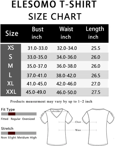 Vista 4 de Elesomo Camisetas básicas de verano de manga corta y larga con cuello en V para mujer