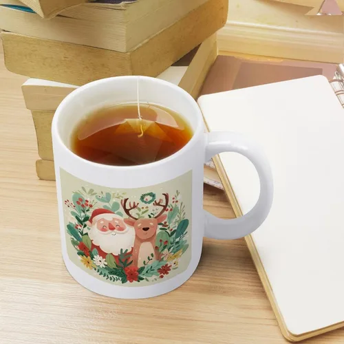 Vista 4 de Coffee Mugs Ceramic Reindeer Santa Claus Travel Coffee Mug Christmas Birthday Day Gifts Winter Holiday Retro Personalized Gifts for Birthday