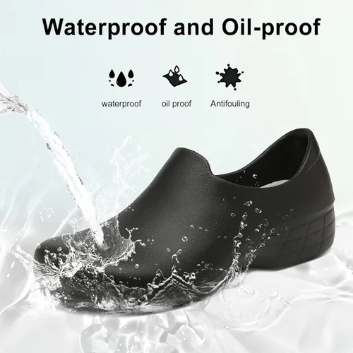 Vista 3 de Haifago Zapatos de chef antideslizantes para mujer zapatos de trabajo para servicio de alimentos para mujer zapatos de trabajo para restaurante