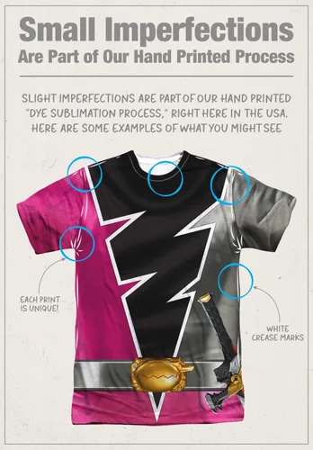 Vista 3 de Popfunk Classic Power Rangers - Camiseta unisex para disfraz de Halloween (delanteratrasera)