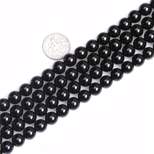 Vista 15 de JOE FOREMAN Cuentas de turmalina negra para hacer joyas, piedras preciosas naturales, semipreciosas, 0.079 in, redondas, facetadas de 15 pulgadas