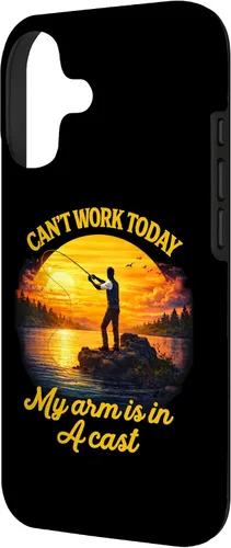 Vista 2 de Can't Work Today My Arm is in A Cast Fly Fishing Funny Humor Case for iPhone 17