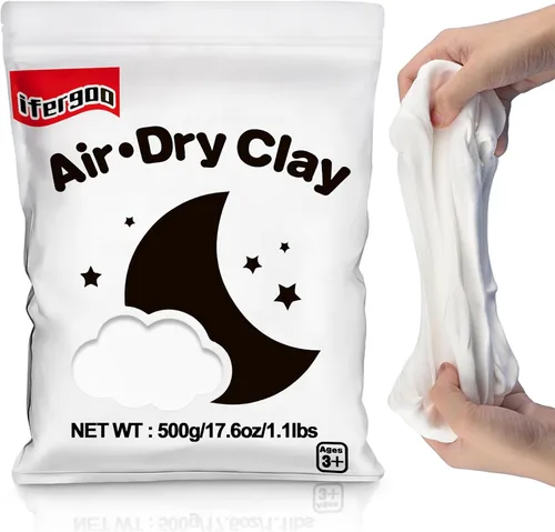 Vista 17 de iFergoo Arcilla Seca al Aire Negra, Arcilla para Modelar Creativa DIY para Niños, Arcilla Mágica Super Ligera para Niños de 3 a 12 años, Arcilla