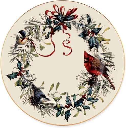 Vista 19 de Lenox 6122055 Winter Greetings - Juego de vajilla de 12 piezas, rojo y verde, Navidad, alojamiento de vacaciones, servicio para 4 personas