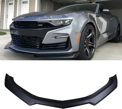 Vista 10 de Compatible con Camaro SS 2016-2024 / LS LT RS 2019-2024 de plástico ABS, 5 piezas, alerón divisor de labio de parachoques delantero