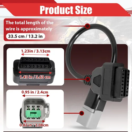 Vista 3 de 2 unids OBD2 adaptador 6pin a 16pin para BRP compatible con Bombardier Can-Am ELM327 Scanner Ready, Real-Time Engine Data Monitoring, Premium