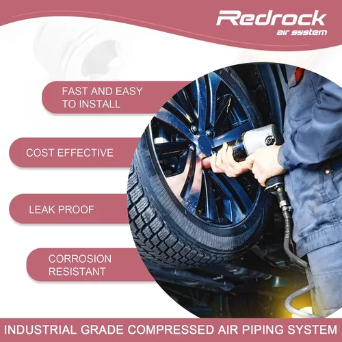 Vista 9 de Kit de línea de aire de tienda Redrock Performance 1/2" x 200 pies HDPE de aluminio, sistema de tubería comprimida con bloques de salida