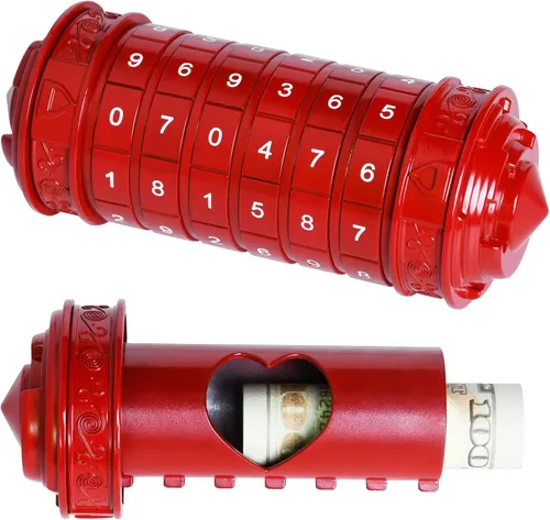 Vista 8 de CoEjokno Da Vinci Code Numeric Cryptex Caja de Rompecabezas de Dinero para Regalo en Efectivo, Caja de Joyería con Compartimento Oculto, Regalo