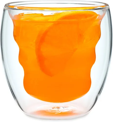 Vista 4 de Curva Artisan Series - Vasos y vasos de doble pared, juego de 4 vasos únicos de 8 onzas con aislamiento térmico