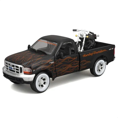 Vista 3 de Maisto – 32181bk – Vehículo Miniatura – Modelo Harley Davidson 1936 – Escala 1: 24 Escala – Ford F 350 Super Duty