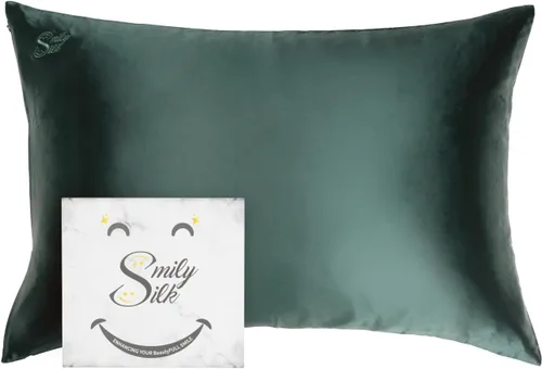 Vista 11 de Smily - Funda de almohada de seda 100% pura de morera 22Momme de grado 6A, refrescante y transpirable, juego de funda de almohada de seda
