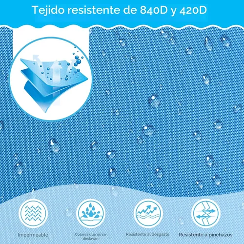 Vista 8 de Yaheetech Casa inflable de la despedida, tobogán acuático