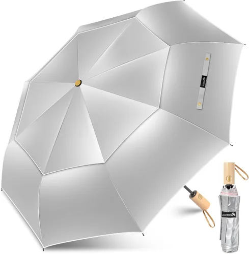 Vista 9 de ZOMAKE Paraguas UV para protección solar, paraguas compacto de viaje de 46