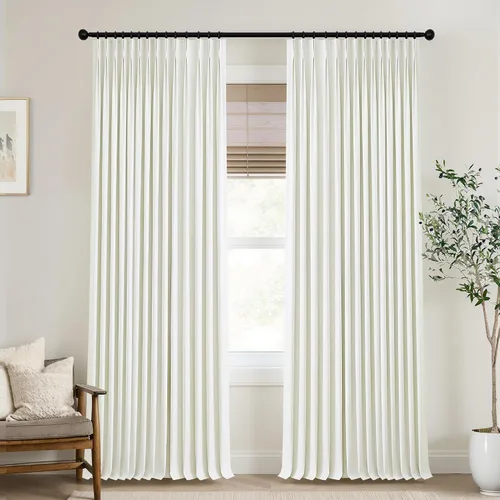 Vista 47 de Mrs.Naturall Cortinas de cocina beige de 42 x 45 pulgadas de largo para cortinas opacas pequeñas