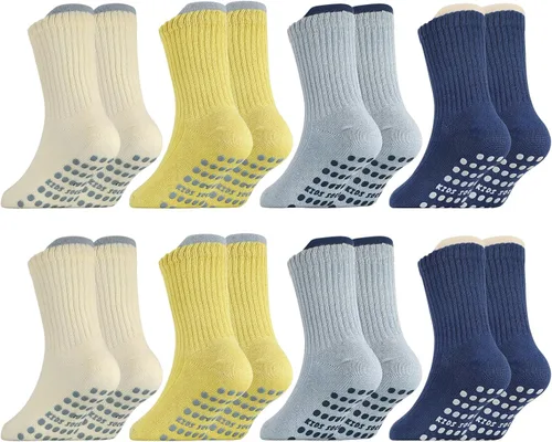 Vista 9 de 6/8 Pairs Toddler Baby Grippy Socks, Cute Seamless Non Slip Grip Ankle Socks for Toddler Girls Boys Kids, 1-5 Y
