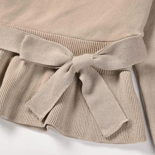 Vista 7 de Vestido tipo suéter con cuello en V y manga murciélago para mujer