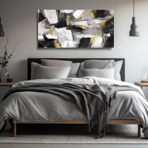 Vista 3 de SOUGUAN Cuadros de Arte en Blanco y Negro Abstractos Colgantes de Pared Decoración Obra de Arte Moderna 20"X40" Decoraciones de Pared