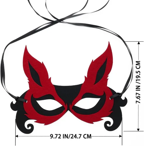 Vista 5 de Máscara de media cara de zorro sexy para adultos y niños, máscara de Halloween, anfitrión, banquete, fiesta, máscara facial para fiesta de máscaras