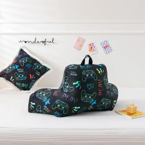 Vista 2 de Aimuan - Almohada de Respaldo para Niños para Jugar, Leer y Ver TV, Almohada de Cuña para Cama, Almohada de Respaldo con Brazos, Soporte de Espalda