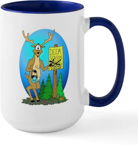Vista 15 de CafePress Deer Season Closed Large Mug 15 oz (444 ml) Ceramic Coffee Mug