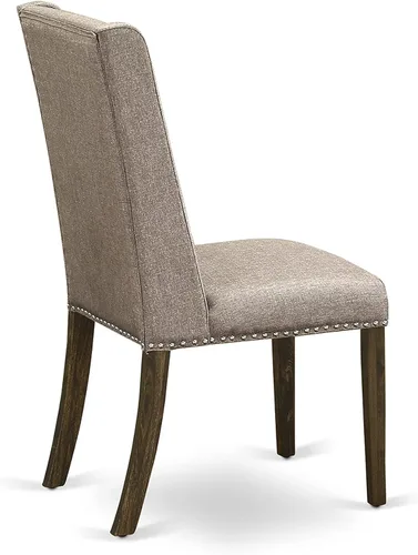 Vista 12 de East West Furniture F2FL5-716 - Juego de mesa de comedor de 5 piezas, incluye una mesa de cocina redonda con pedestal y 4 sillas de comedor Parson
