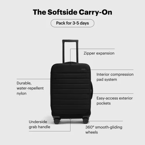 Vista 3 de Away Equipaje de mano Softside, Negro azabache, Equipaje de mano, El equipaje de mano Softside