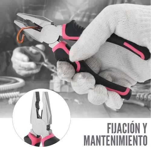 Vista 4 de Juego de herramientas Hi-Spec de 25 piezas, rosa, para el hogar, kit de bricolaje para mujeres. Juego de herramientas pequeñas y mini, básicas
