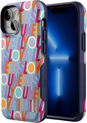 Vista 2 de Funda Casely para iPhone 13 Mini Todo lo que necesitas es amor Beatles Compatible con MagSafe Diseño de funda protectora audaz