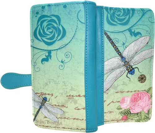 Vista 6 de Shag Wear Bumblebee Garden Large Wallet 7" Blue Bumblebee Garden Blue