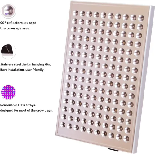 Vista 6 de Diboys Luz LED de cultivo para plantas de interior, luces de plantas de 45 W, panel de espectro completo, luz de crecimiento para plántulas