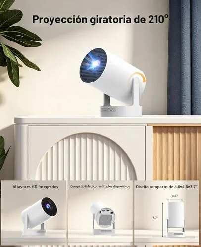 Vista 7 de Mini proyector, compatible con 4K 1080P, proyector portátil 270 ANSI con WiFi y Bluetooth, proyector de video con zoom motorizado, compatible