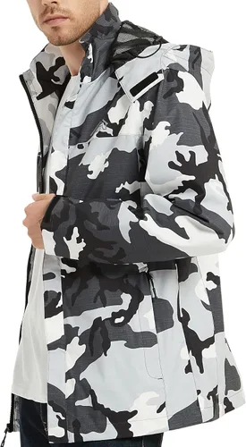 Vista 7 de Chaqueta impermeable ligera para hombre con capucha para el aire libre senderismo viajes