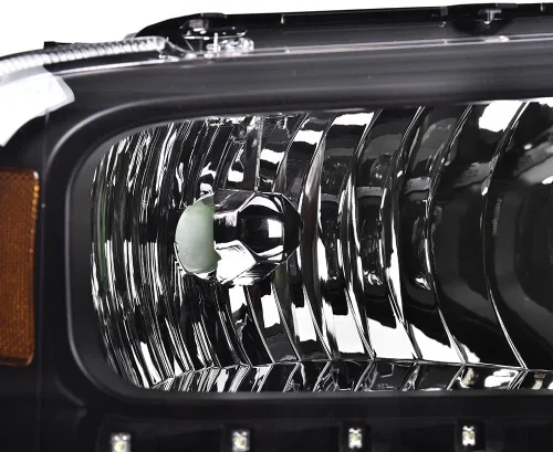 Vista 7 de CHEDA Conjunto de faros LED DRL, compatible con Ford F250 F350 F450 F550 Super Duty 2005 2006 2007 (lente transparente carcasa negra reflector ámbar)