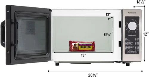 Vista 6 de Panasonic NE-1025F - Horno de microondas comercial y compacto para encimera de servicio ligero con temporizador electrónico de botón selector