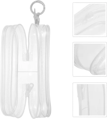 Vista 4 de Abaodam Mini bolsa de almacenamiento para muñecas, bolsa transparente para exhibir muñecas con hebilla colgante, vitrina portátil para viajes