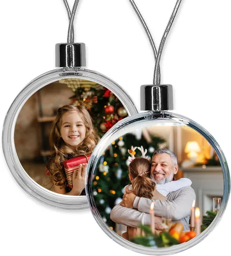 Vista 45 de Adornos de Navidad personalizados, adorno con foto personalizada, nuestro primer árbol de Navidad colgante 2024, decoración regalo para Navidad