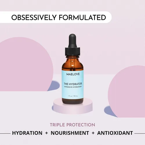 Vista 4 de MAELOVE Suero Hydrator de ácido hialurónico B5 con resveratrol para un brillo húmedo al instante, rellena líneas finas, ligero y no graso, 1.0 onzas