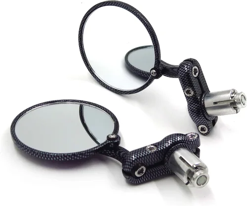 Vista 4 de Espejos laterales con barra para motocicleta, fibra de vidrio, 1 pulgada, para motocicletas Honda, Kawasaki, Suzuki, Yamaha, Ducati