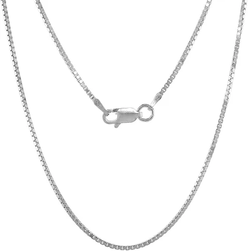 Vista 3 de Collar pequeño de plata de ley de 78 pulgadas con estrella judía de David para hombres con centro de Chai impecable acabado 15.7-23.6in