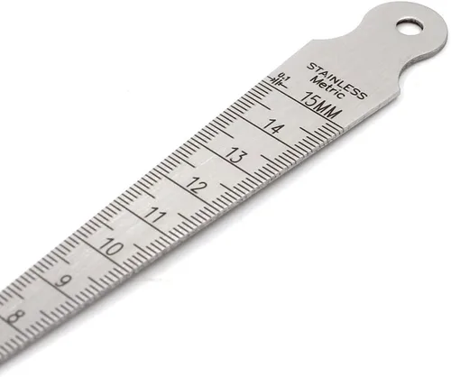 Vista 8 de Medidor cónico de 0.039-0.591 in 1/32-5/8 pulgadas de acero inoxidable medidor de soldadura cónico en pulgadas y métrica herramienta de medición